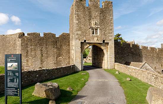 The gatehouse of a castle