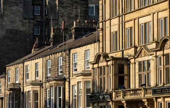 A row of historic buildings in Harrogate.