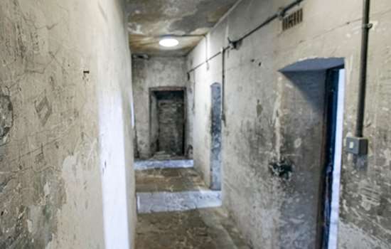 A view of a corridor in a cell block at Richmond Castle.